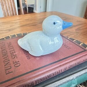 Blue ceramic Duck Figurine